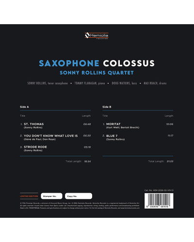 Sonny Rollins Quartet - Saxophone Colossus